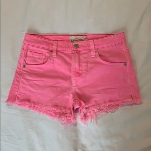 TEXTILE Elizabeth and James Hot Pink Cutoff Shorts